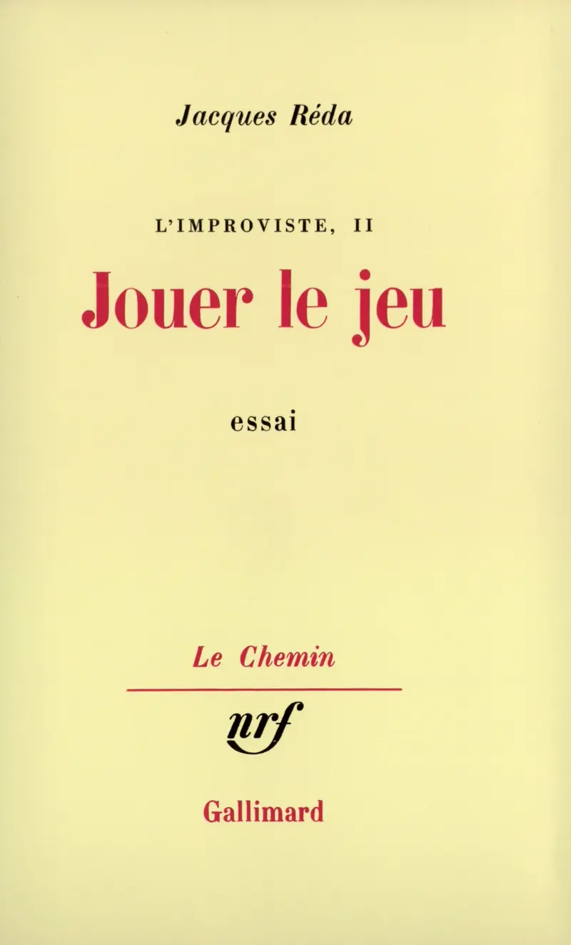 Jouer le jeu - Jacques Réda