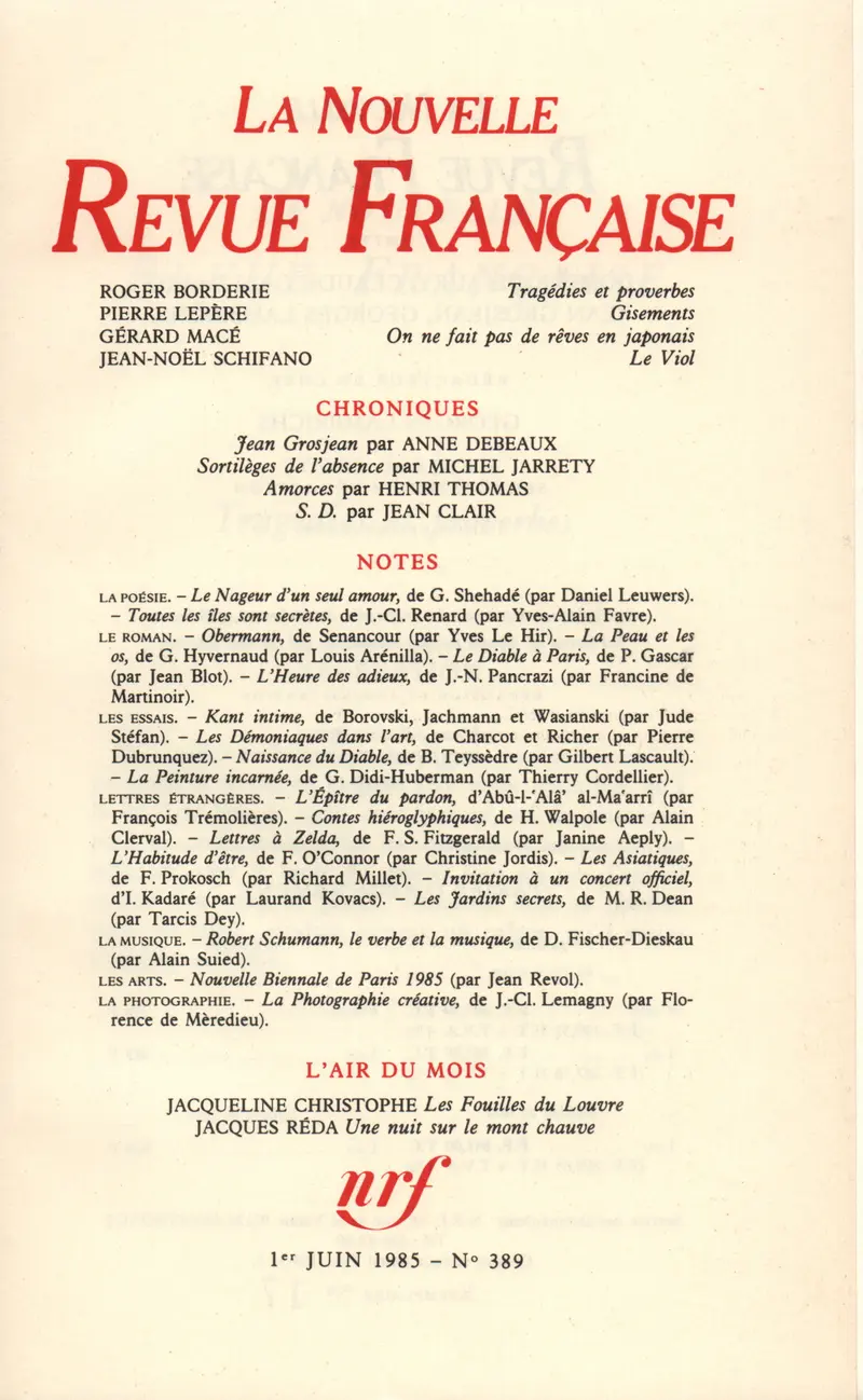 La Nouvelle Revue Française - Collectif