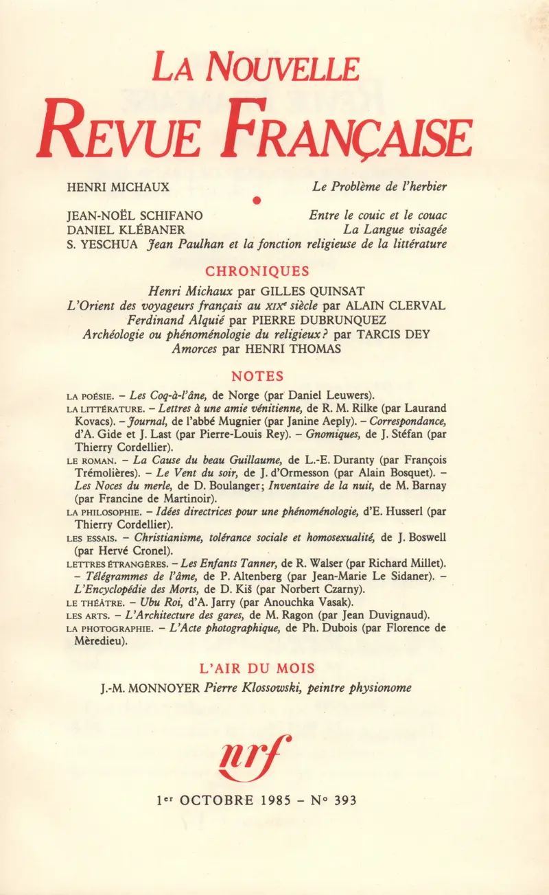 La Nouvelle Revue Française - Collectif