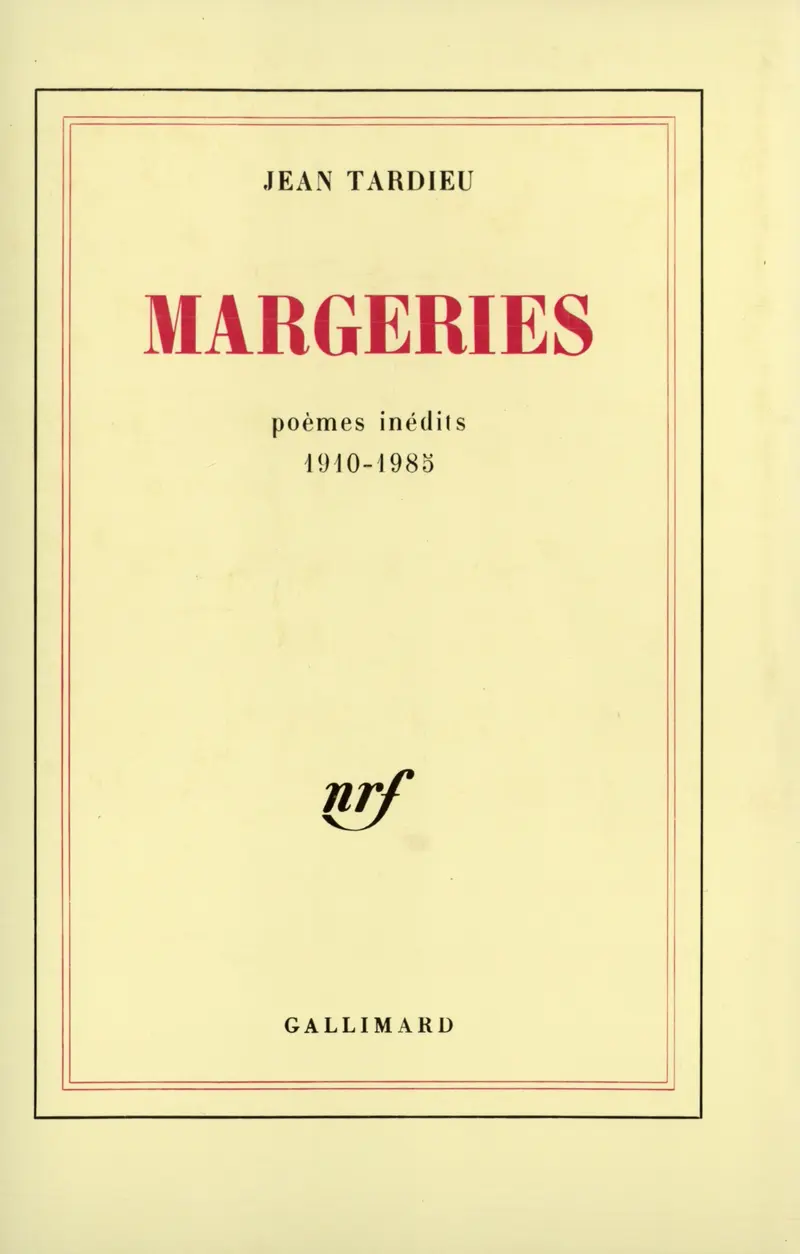 Margeries - Jean Tardieu