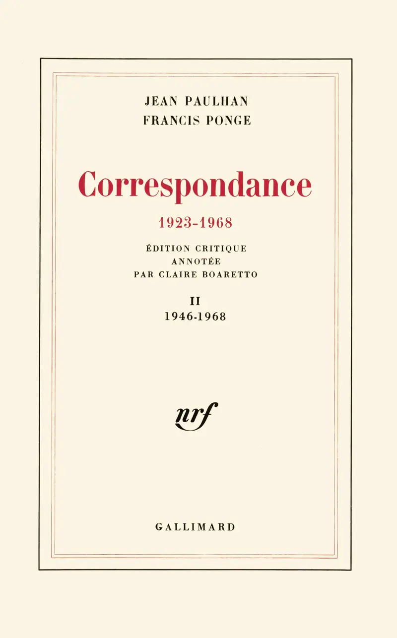 Correspondance - Jean Paulhan - Francis Ponge