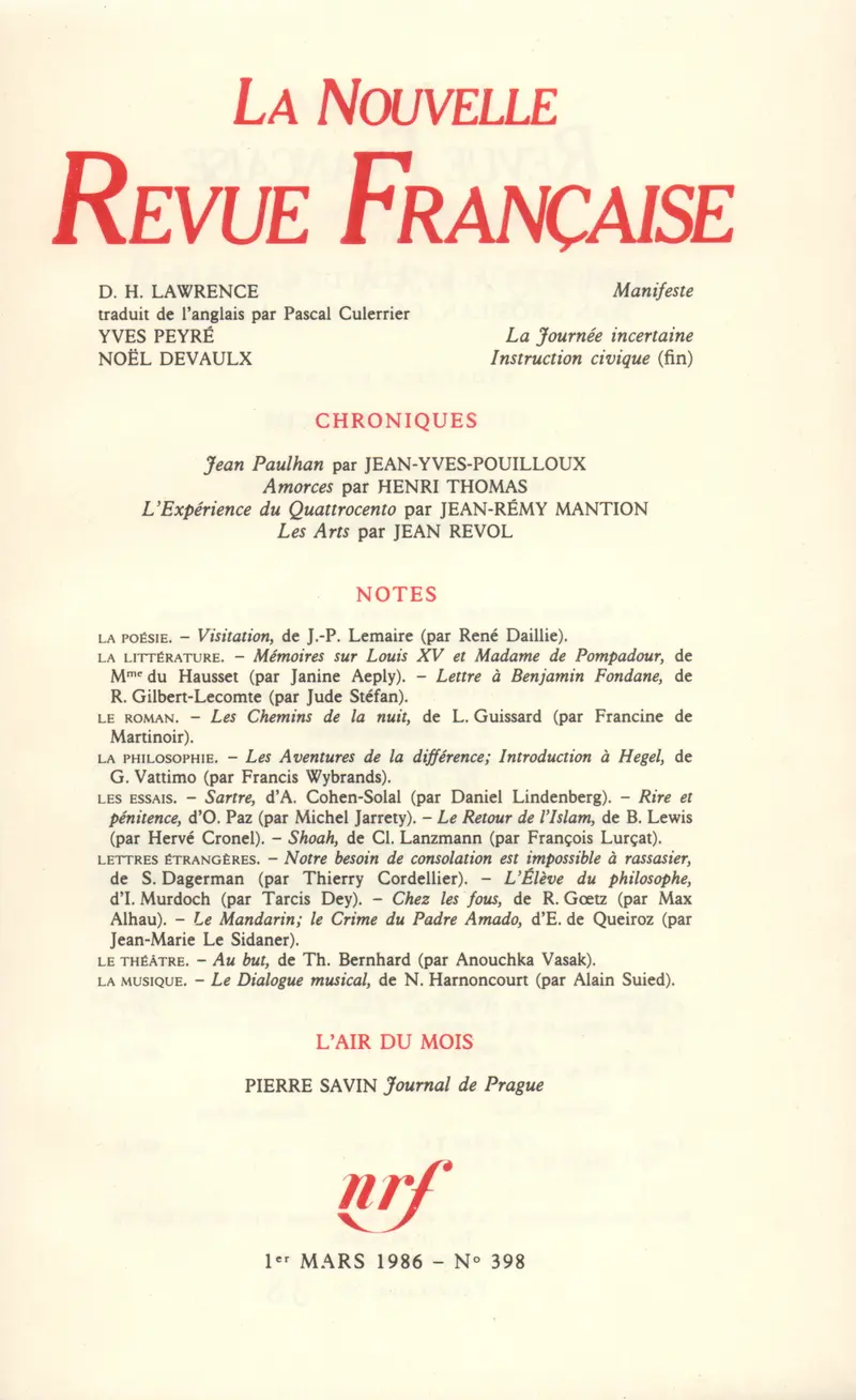 La Nouvelle Revue Française - Collectif