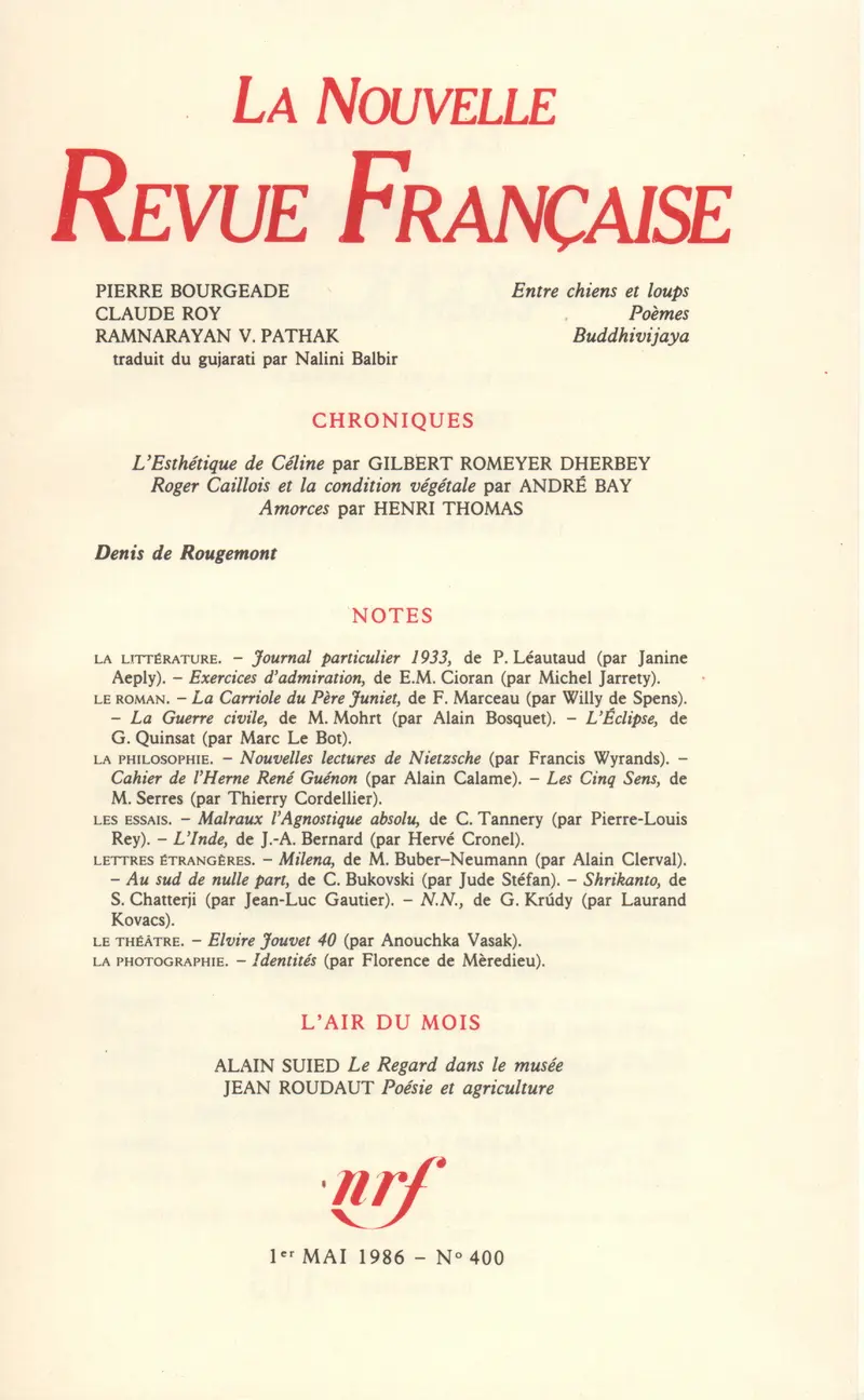 La Nouvelle Revue Française - Collectif