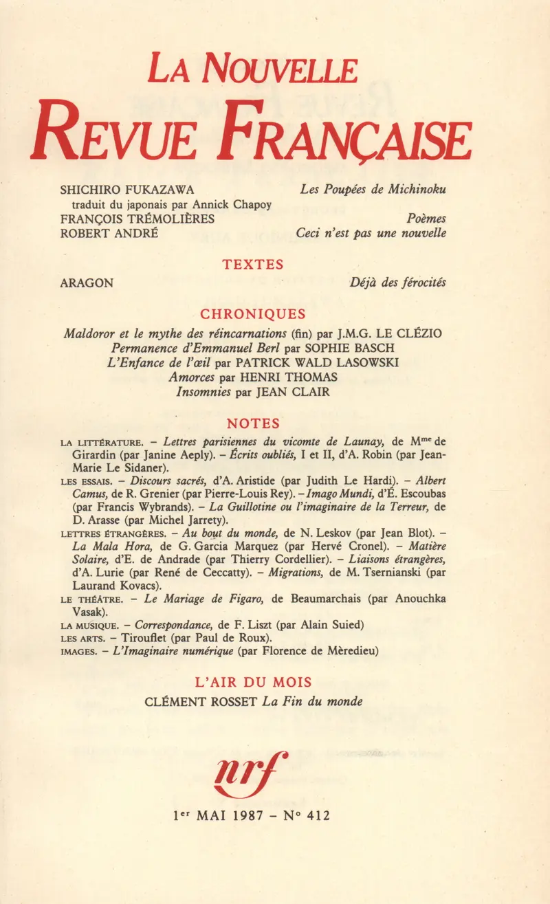 La Nouvelle Revue Française - Collectif