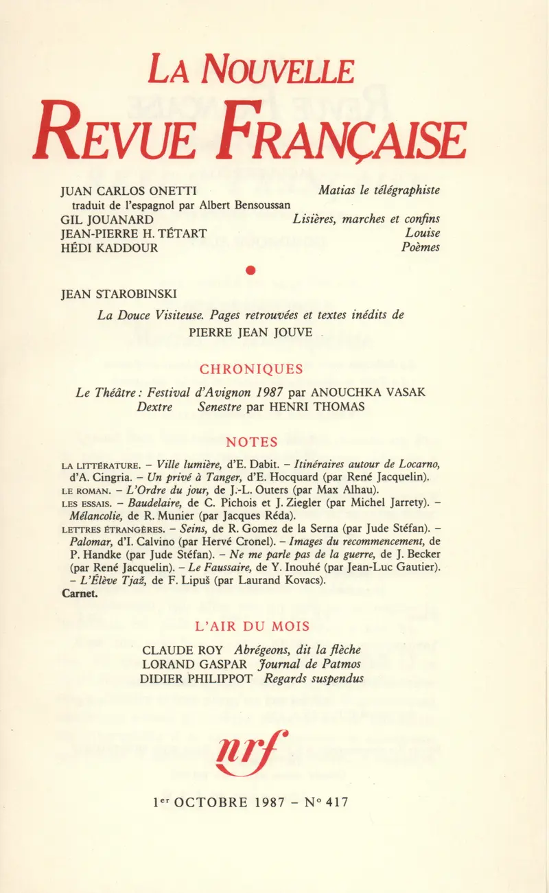 La Nouvelle Revue Française - Collectif