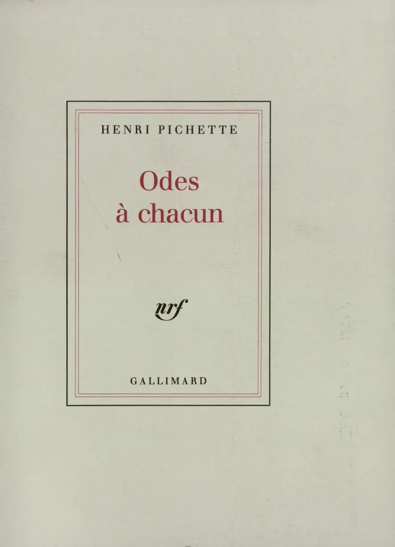 Odes à chacun - Henri Pichette