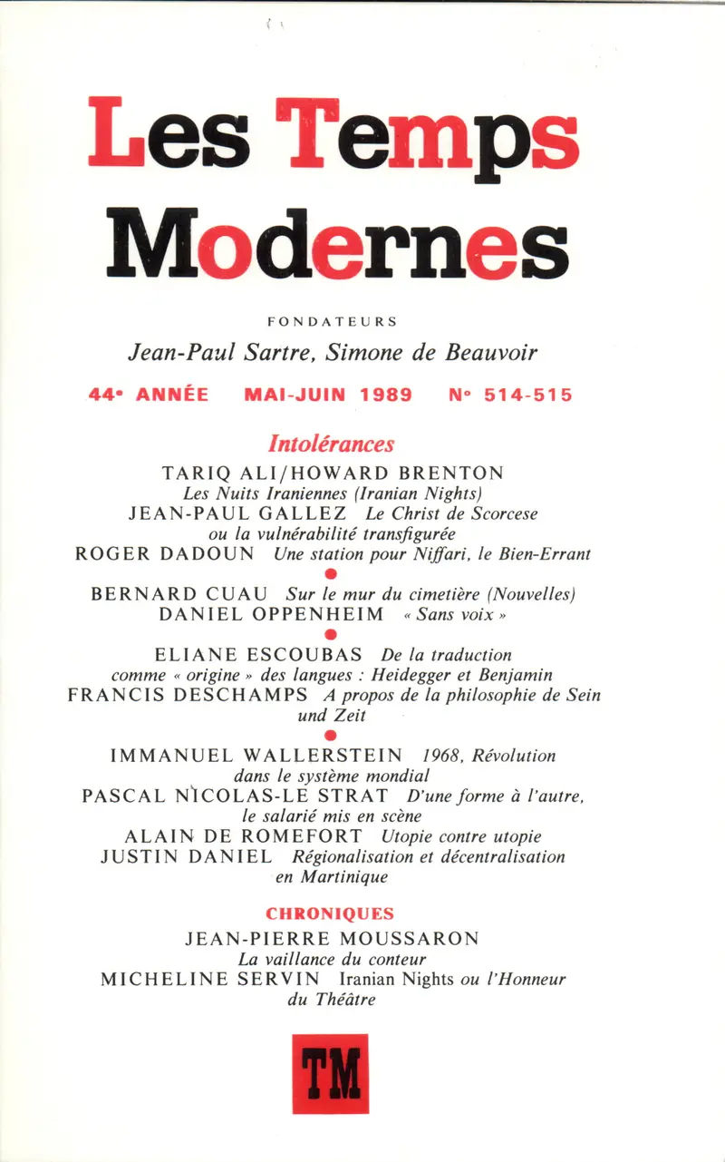 Les Temps Modernes - Collectif
