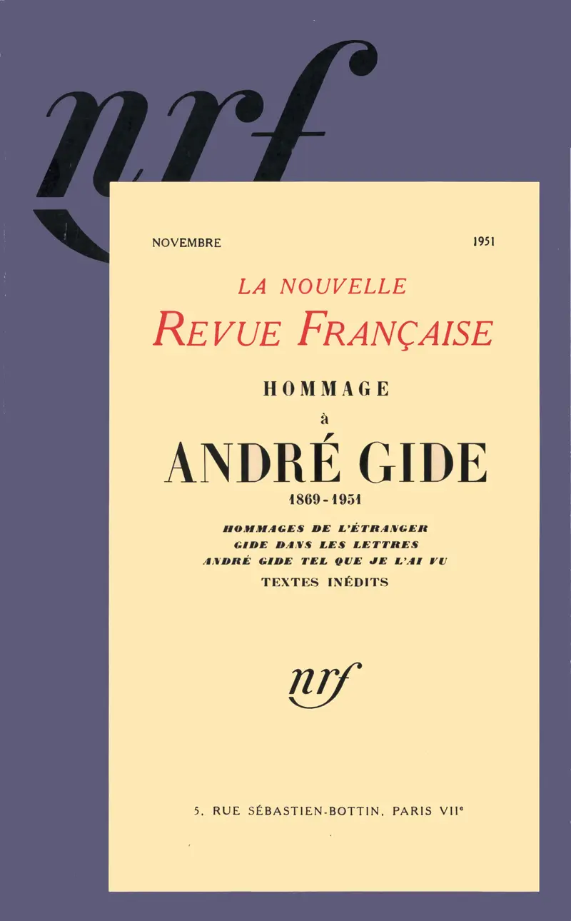 Hommage à André Gide - Collectif