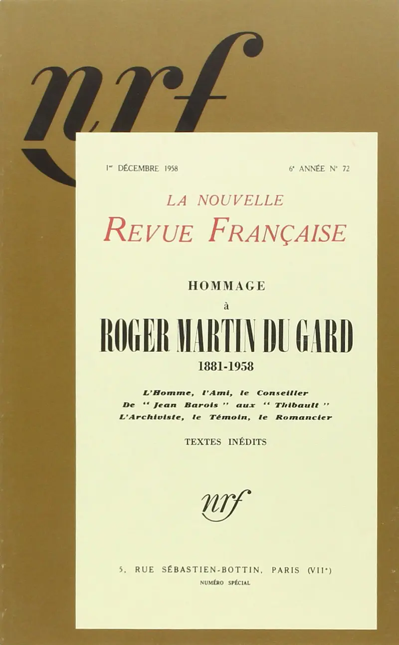 Hommage à Roger Martin du Gard - Collectif