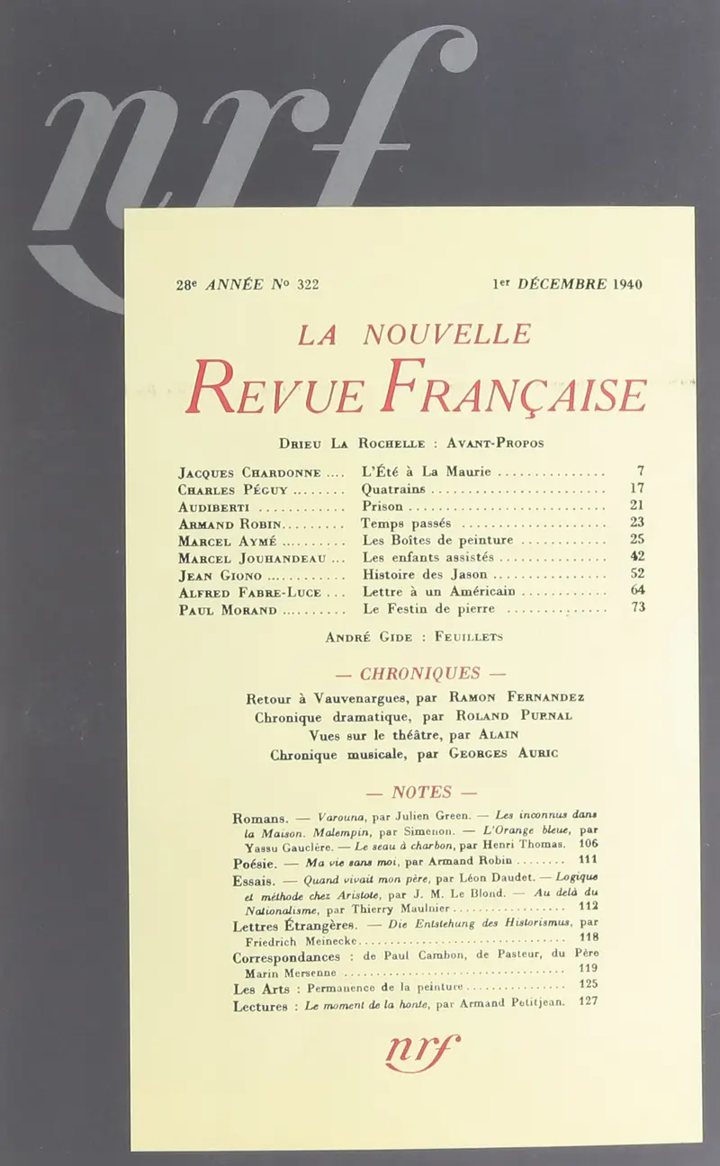 La Nouvelle Revue Française - Collectif