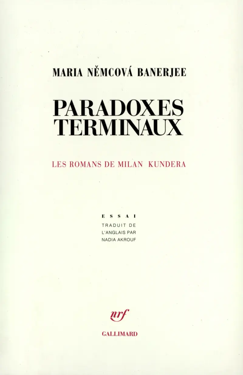 Paradoxes terminaux - Maria Němcová Banerjee