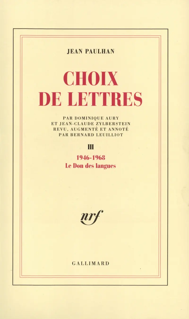 Choix de lettres - Jean Paulhan