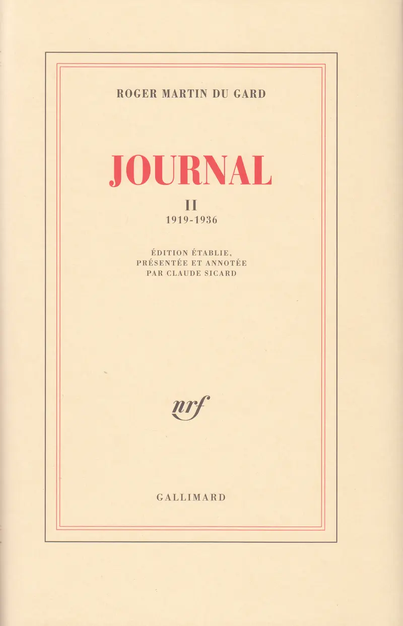 Journal - Roger Martin du Gard