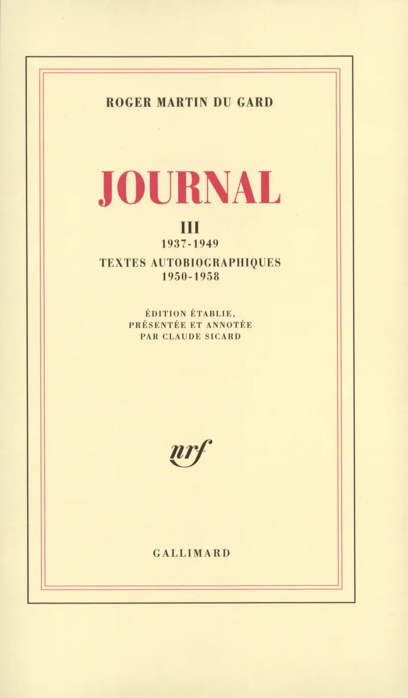 Journal - Roger Martin du Gard