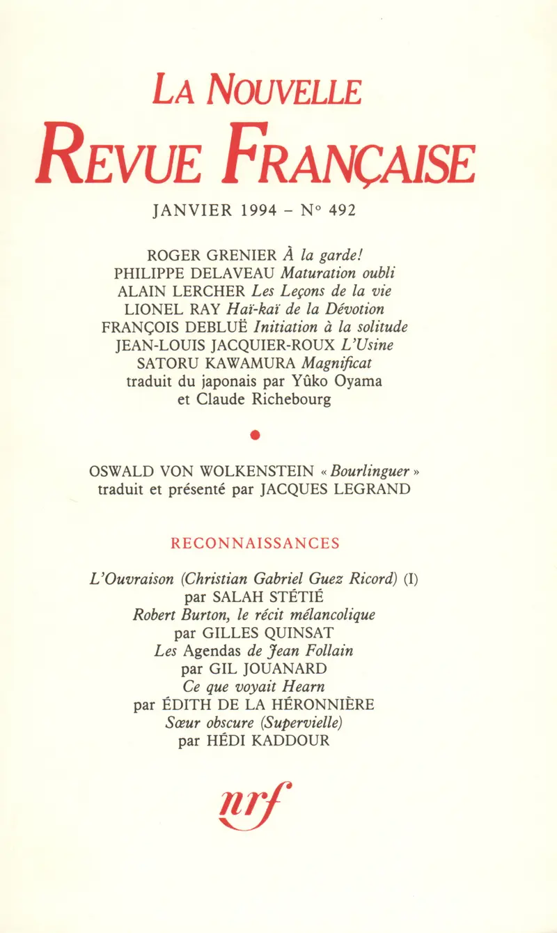 La Nouvelle Revue Française - Collectif