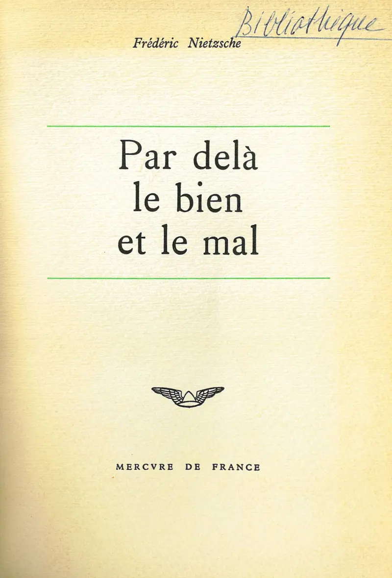 Par-delà le bien et le mal - Friedrich Nietzsche