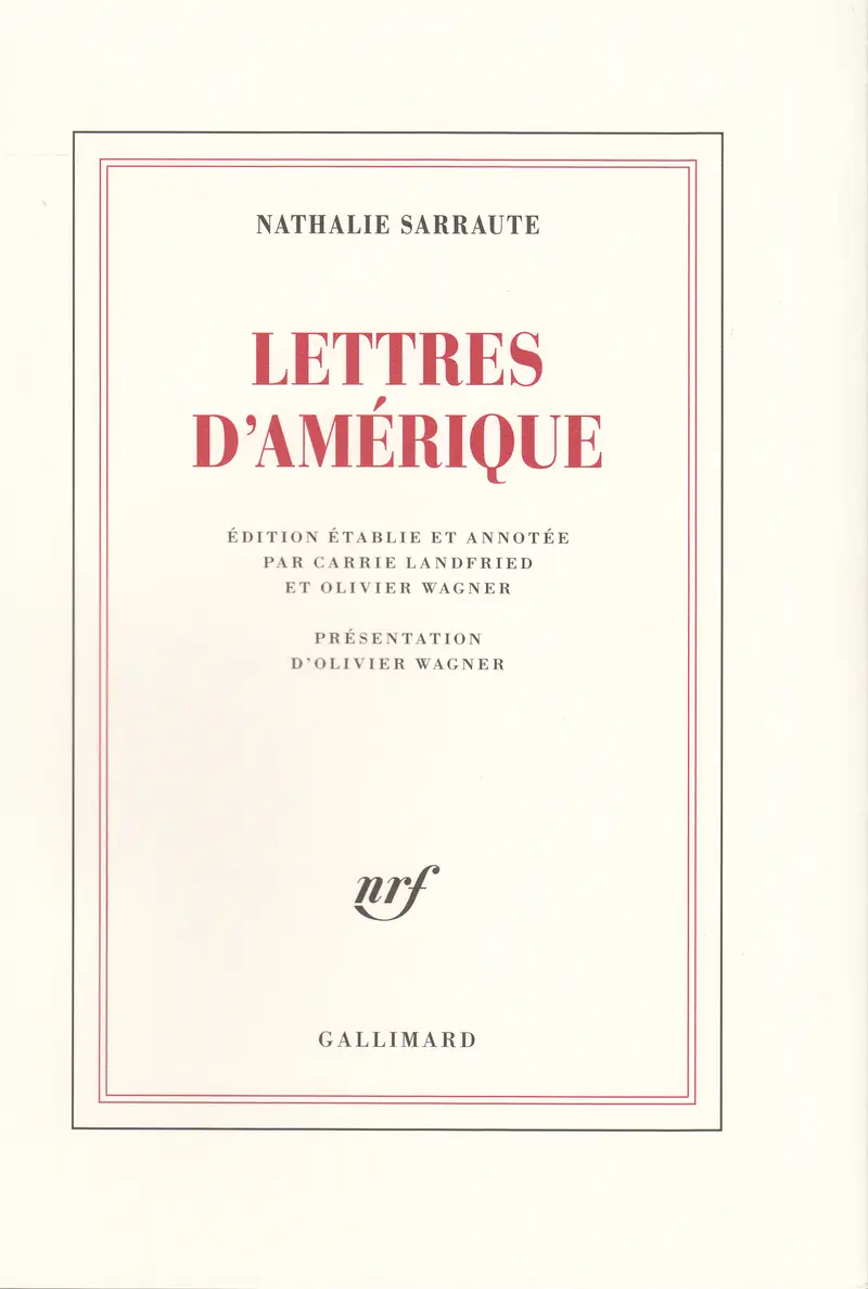 Lettres d'Amérique - Nathalie Sarraute